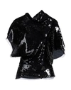 Rick Owens Woman Top Black Size 4 Silk, Polyester In Black