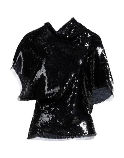 Rick Owens Woman Top Black Size 8 Silk, Polyester