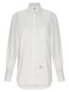 THOM BROWNE EXAGGERATED POINT COLLAR SHIRT, BLOUSE WHITE