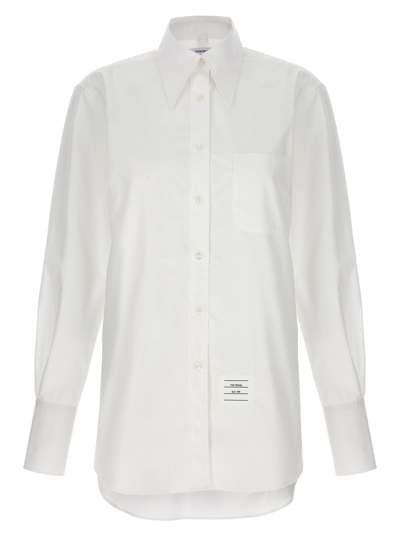 Thom Browne Exaggerated Point Collar Shirt, Blouse White