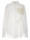 BRUNELLO CUCINELLI FLORAL EMBROIDERY SHIRT SHIRT, BLOUSE WHITE