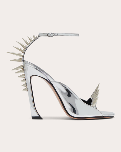 Piferi Trigger 100mm Leather Sandals In Silver