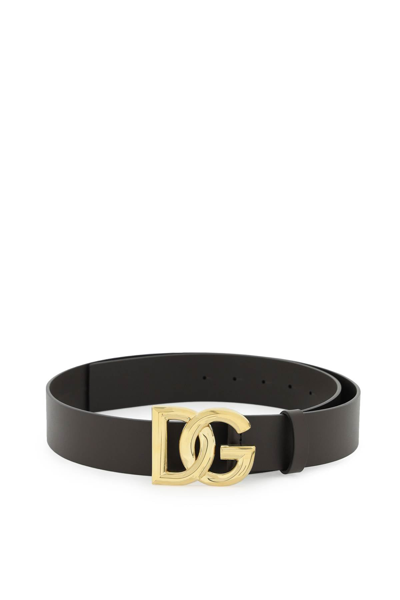 DOLCE & GABBANA LUX LEATHER BELT WITH DG BUCKLE