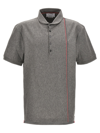 Thom Browne Striped Detail Polo Shirt With Short Sleeves