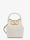 Valentino Garavani Valentino Logo Plaque Mini Bucket Bag In White