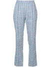 ROSIE ASSOULIN ROSIE ASSOULIN CHECKED CROPPED TROUSERS - BLUE,F17P0612241107