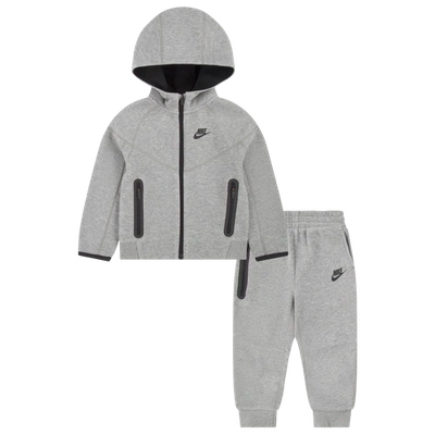 Nike Kids' Boys  Tech Fleece Hooded Full-zip Set In Dark Grey Heather/grey
