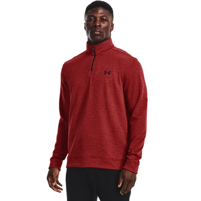 Under Armour Mens  Storm Sweater Fleece Qz In Stadium Red/black