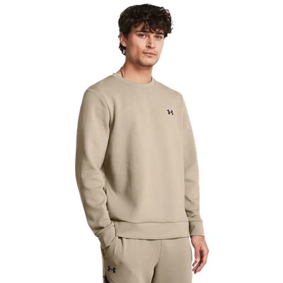 Under Armour Mens  Unstoppable Fleece Crew In Timberwolf Taupe/black