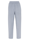 Brunello Cucinelli Women's Viscose And Linen Fluid Twill Baggy Pull On Trousers In Azure