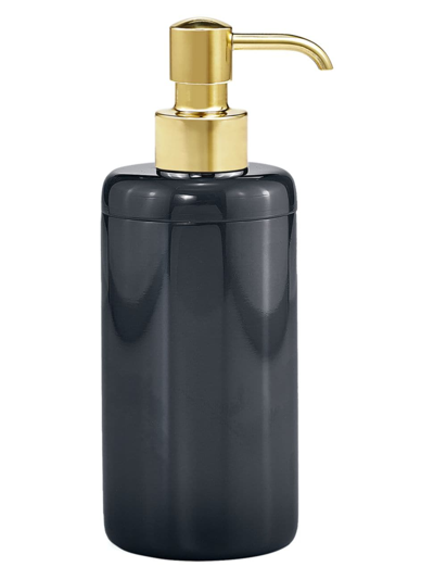 Labrazel Dome Black Gloss Pump Dispenser In Polished Brass