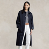 Ralph Lauren Water-resistant Twill Long Car Coat In Navy