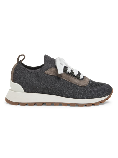 Brunello Cucinelli Sock-style Low-top Sneakers In Volcano