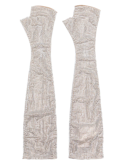 Giuseppe Di Morabito Gloves With Crystals In Nude & Neutrals