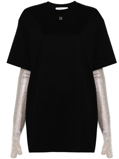 Giuseppe Di Morabito T-shirt Dress With Fingerless Gloves In Black