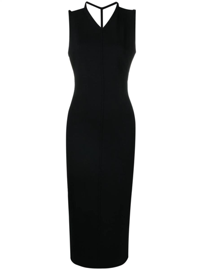 Khaite Terri V-neck Maxi Dress In Black