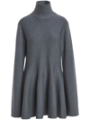 Khaite Clarice Wool-blend Mini Dress In Grey