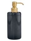 Labrazel Dome Black Gloss Pump Dispenser In Brushed Brass