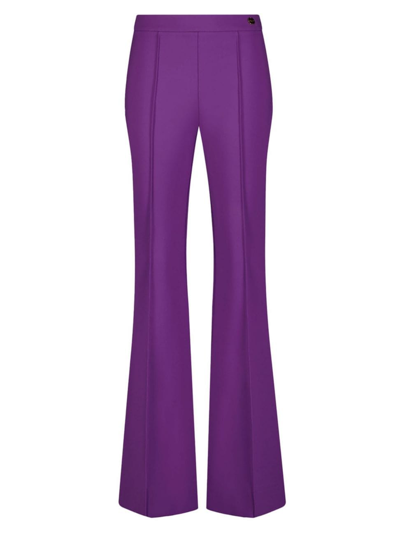 Callas Milano Women's Lola High Density Crepe Stretch Cropped Flare Trousers In Lavender
