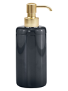 Labrazel Dome Black Gloss Pump Dispenser In Matte Brass