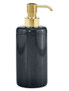 Labrazel Dome Black Gloss Pump Dispenser In Unplated Brass