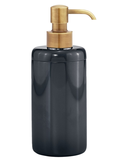 Labrazel Dome Black Gloss Pump Dispenser In Burnished Brass