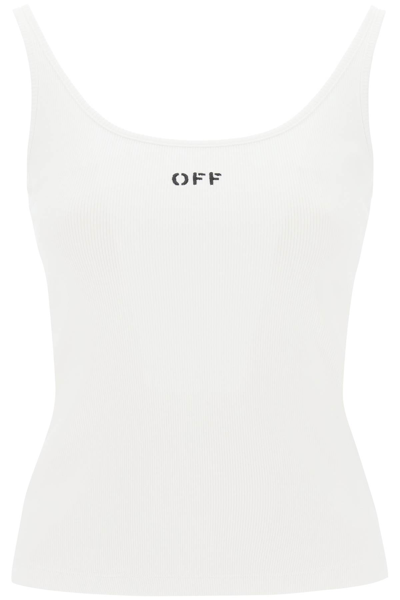 OFF-WHITE OFF WHITE TANK TOP WITH OFF EMBROIDERY