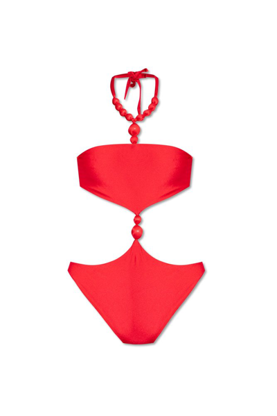 Cult Gaia Caitriona Halter One Piece Swimsuit In Red