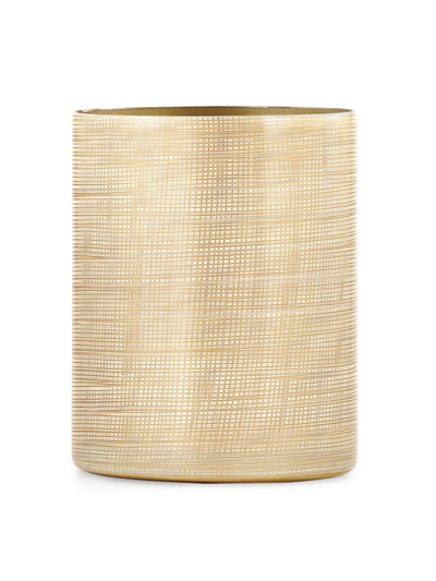 Labrazel Woven Waste Basket In Gold/ivory