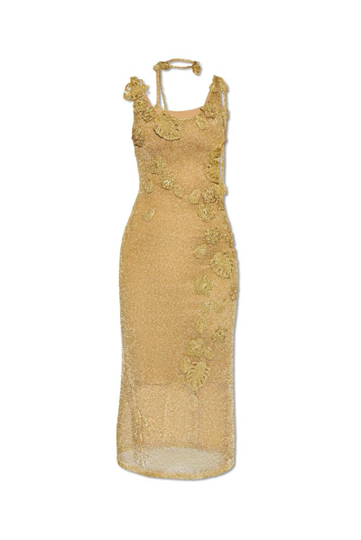 Cult Gaia Pemma Crochet-knit Midi Dress Coverup In Gold