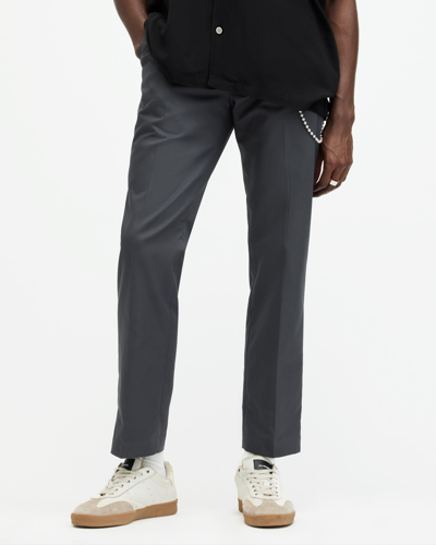 Allsaints Brite Straight Leg Relaxed Trousers In Slate Grey