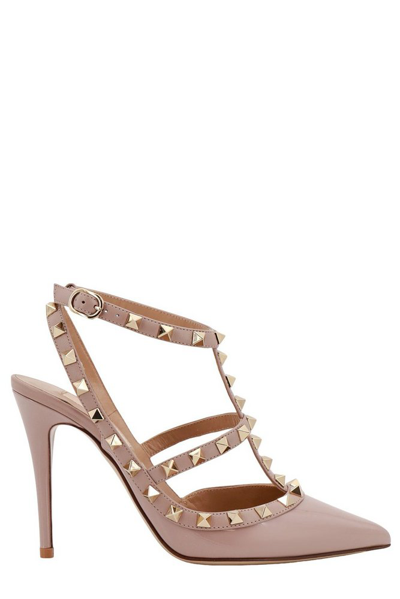 Valentino Garavani Rockstud Pointed Toe Pumps In Pink