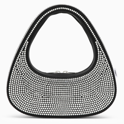 Coperni Black Swipe Bag With Crystals In Leather
