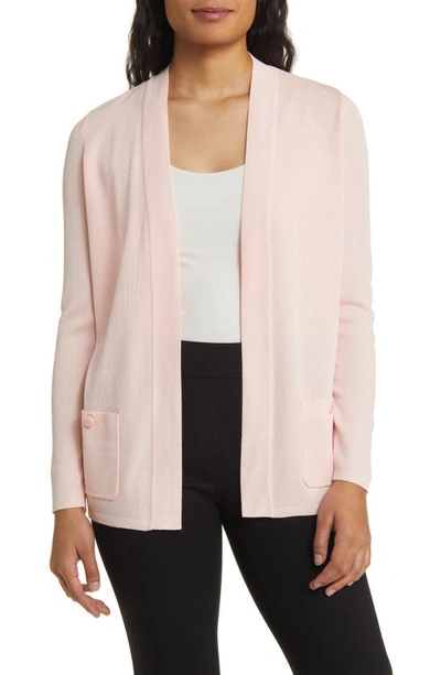 Anne Klein Malibu Open Front Cardigan In Cherry Blossom