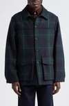 DRAKE'S JOHNSON CHECK MELTON WOOL DONKEY CHORE COAT