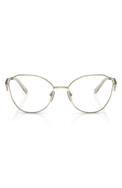 Prada 54mm Round Optical Glasses In Gold