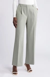 Open Edit Pleated Mid Rise Trousers In Green Halo