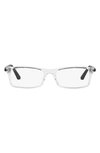 Ray Ban 56mm Rectangular Optical Glasses In Transparent