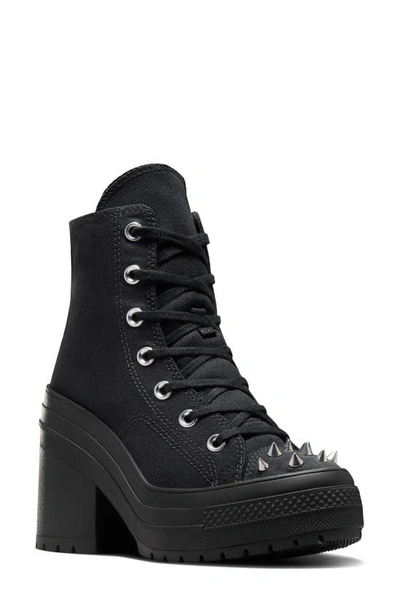 Converse Chuck 70 De Luxe Block Heel Sneaker In Black/ Black/ Black