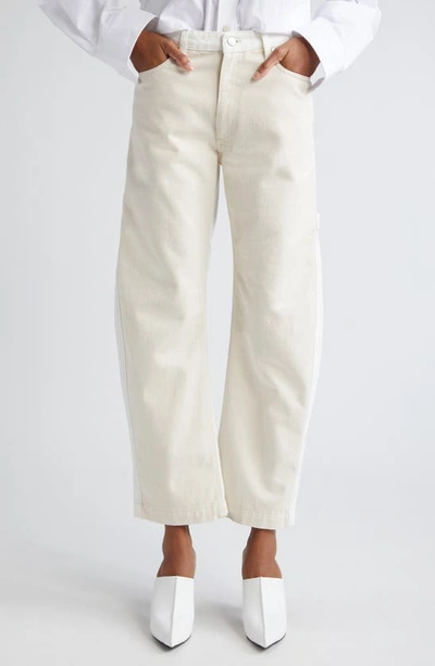 Stella Mccartney Banana Leg Ankle Length Utility Jeans In White Ecru Wash