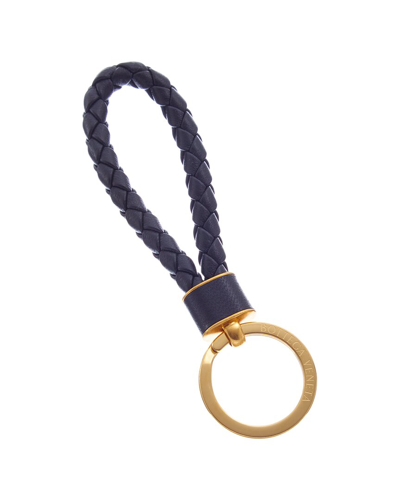Bottega Veneta Intrecciato Leather Key Ring In Black