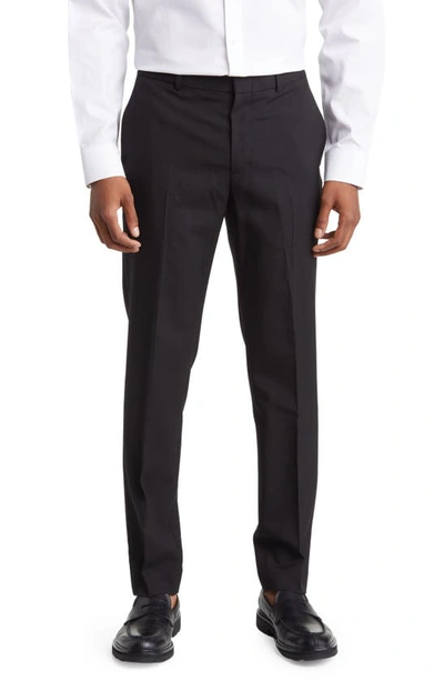 Cos Wool-hopsack Trousers - Slim In Black