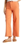Billabong Free Fall Stretch Cotton Crop Wide Leg Pants In Orange Kiss