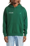 Hidden X Disney 'wall-e' Linework Cotton Fleece Graphic Hoodie In Green