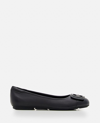 Hogan Leather Ballet Flats With Maxi Plaque In Black