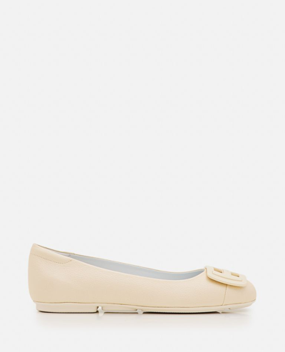 Hogan H661 Patent-leather Ballerina Shoes In White