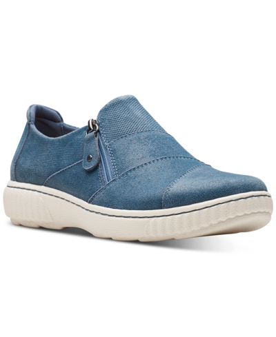 Clarks Women's Caroline Grace Side-zip Comfort Flats In Blue