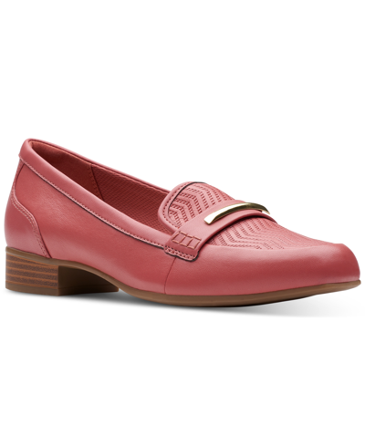 Clarks Women's Juliet Aster Slip On Loafer Flats In Rose Leather