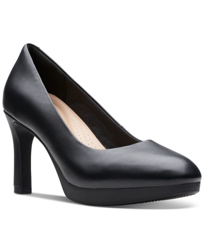 Clarks Women's Ambyr 2 Braley High-heel Platform Pumps In Black Leather