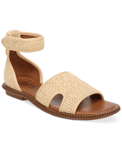 Zodiac Fran Ankle Strap Sandal In Beige Raffia